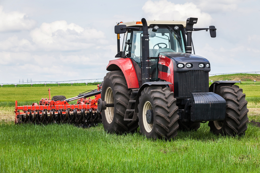 Red Tractor on field